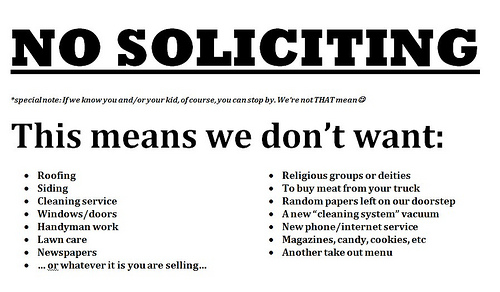 Funny No Soliciting Sign