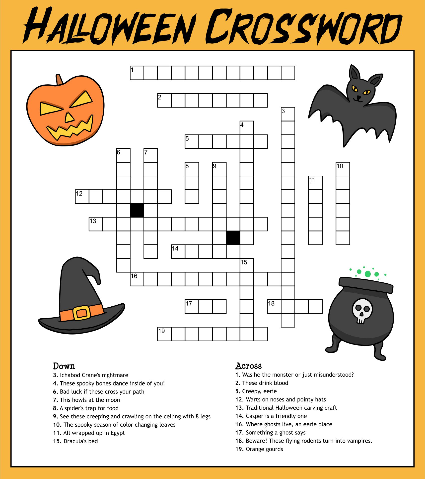 Printable Halloween Puzzles 4th Grade