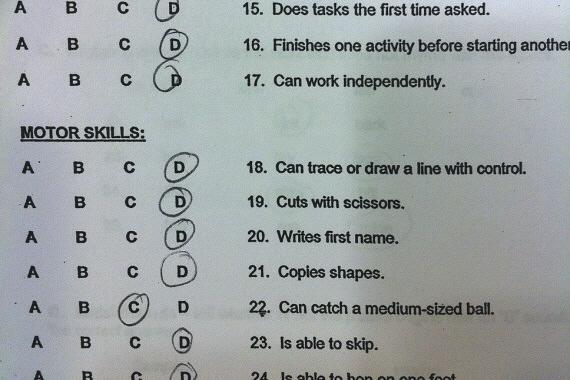 Kindergarten Readiness Test