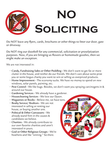 No Soliciting Sign Printable Free