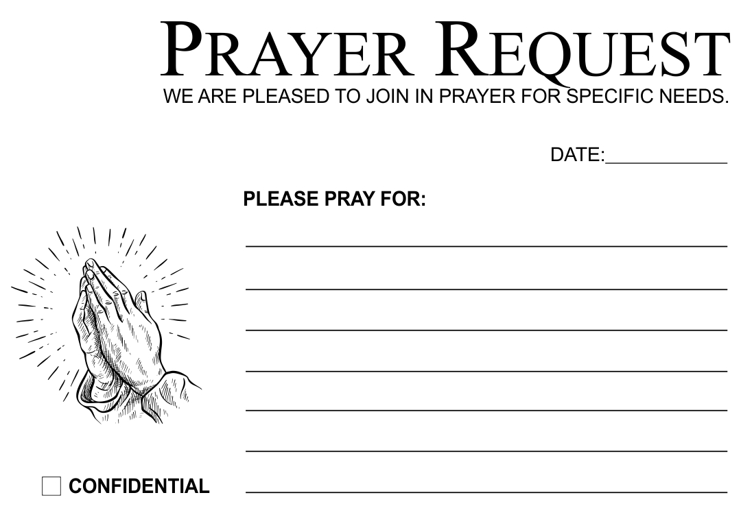 Free Printable Prayer Request Card Template
