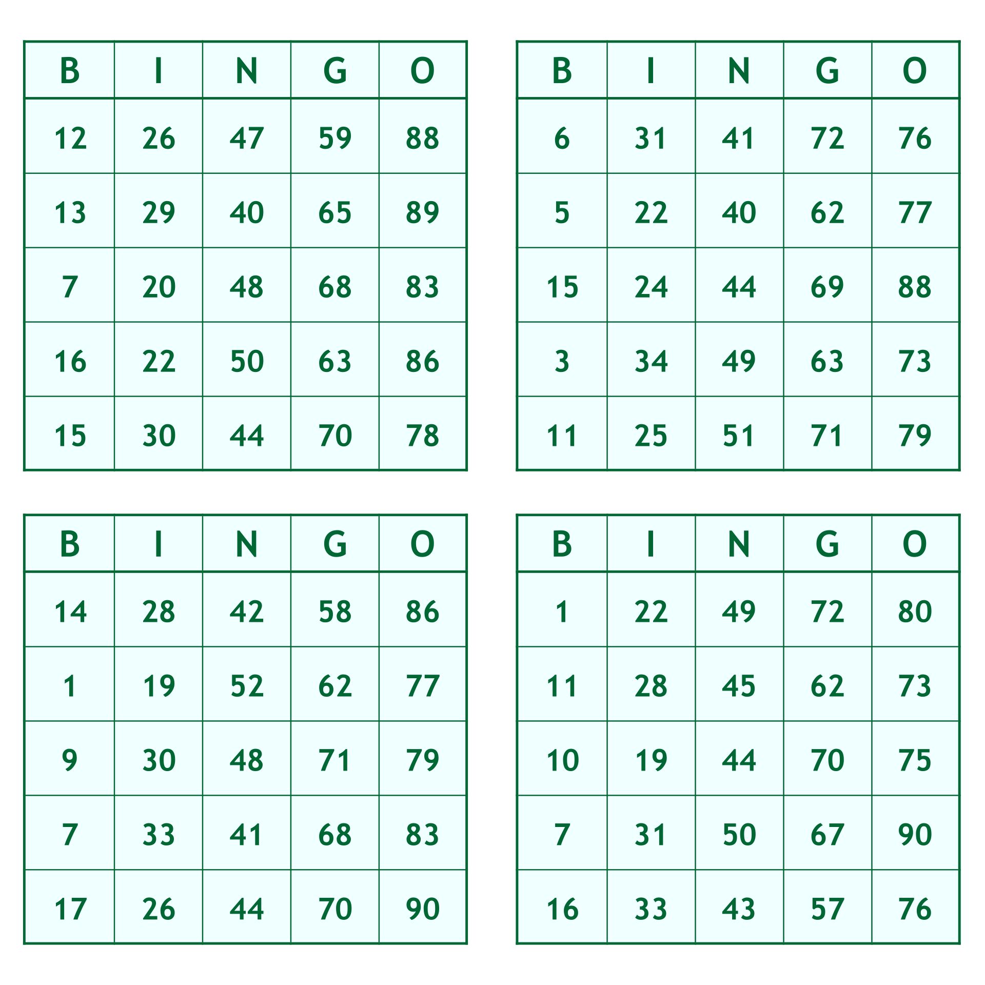 bingo card generator numbers 1 75