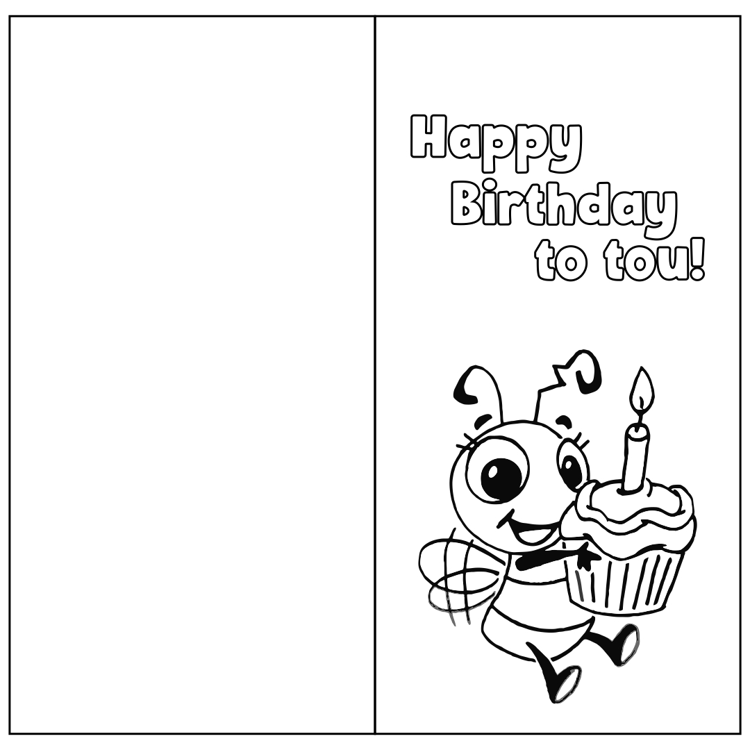 Free Printable Foldable Birthday Cards To Color