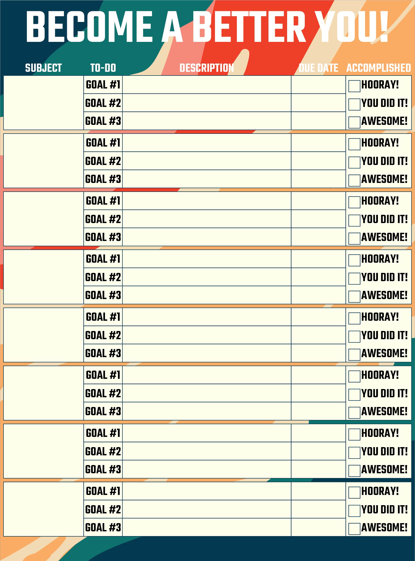 10 Best Printable Goal Tracker Template PDF For Free At Printablee