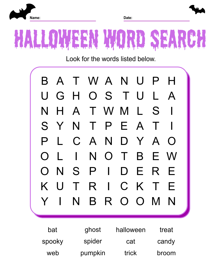 15 Best Halloween Word Search Printable Pages Printablee