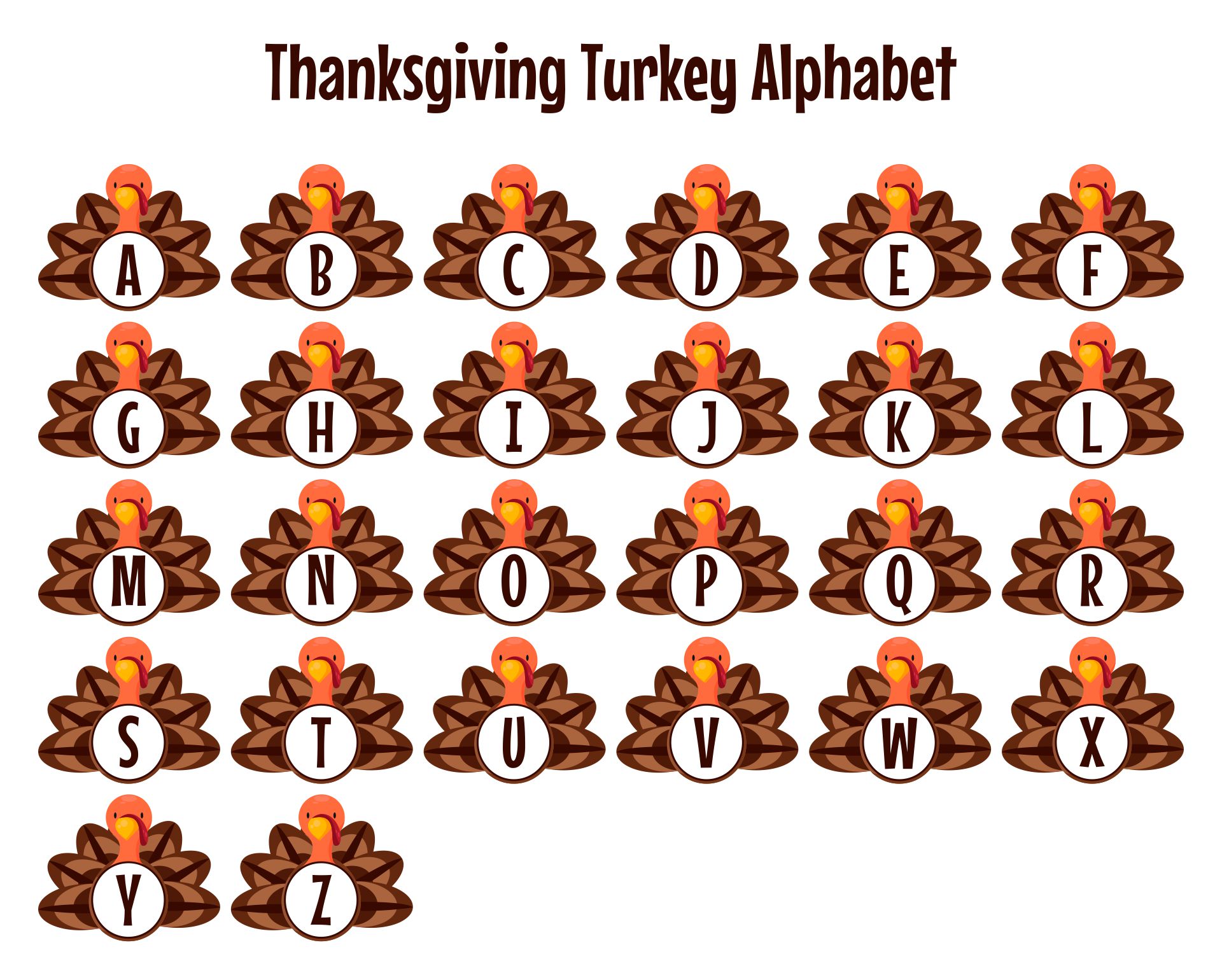 10 Best Preschool Printable Thanksgiving Turkeys Printablee