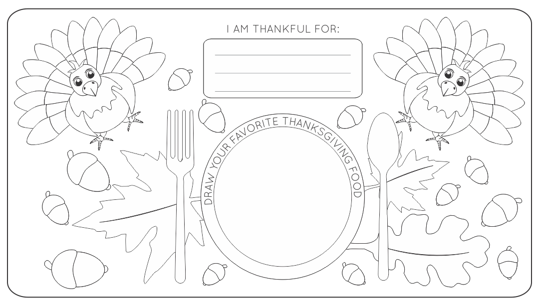 5 Best Images of Free Printable Thanksgiving Activity Placemat - Free ...