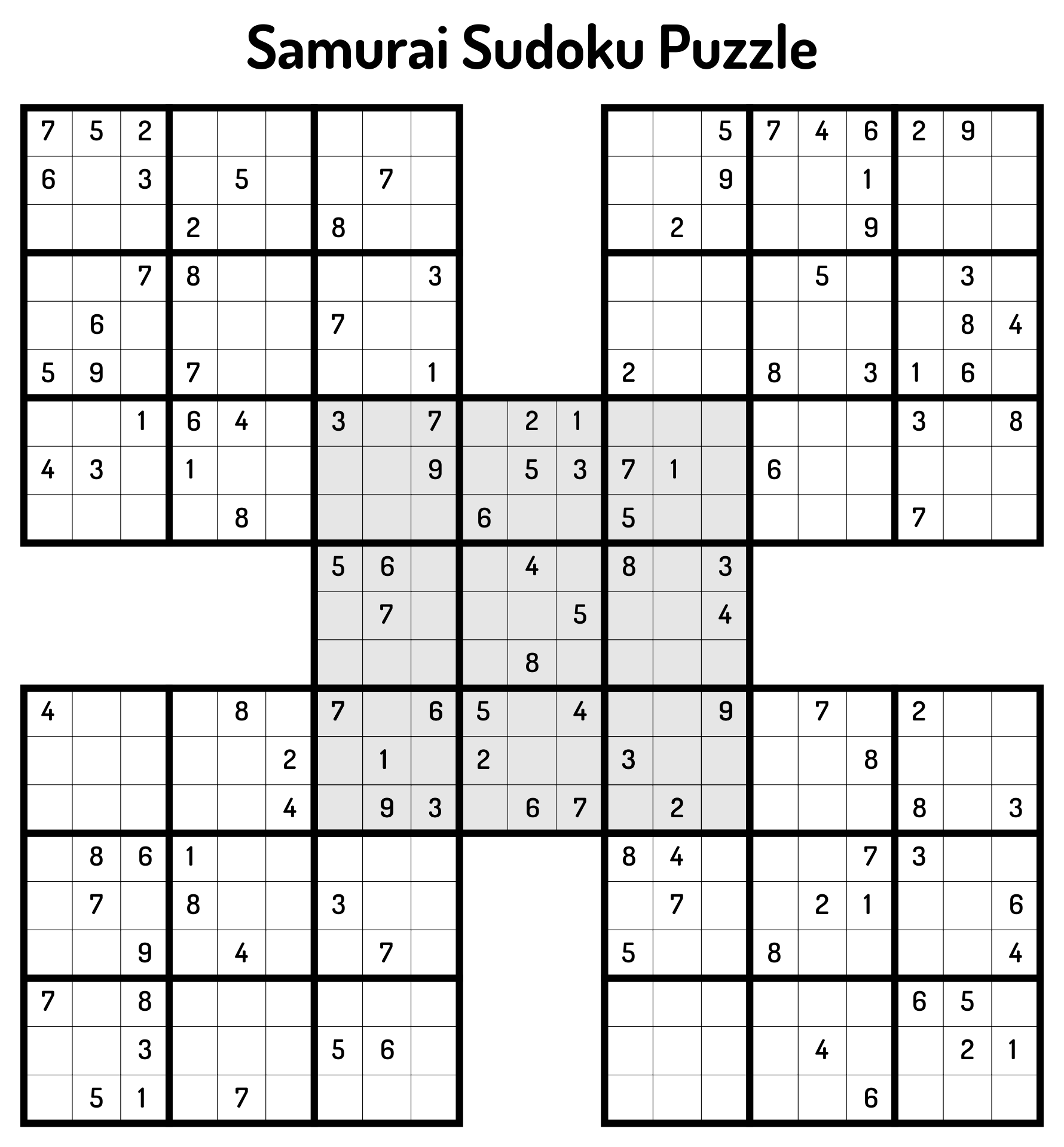 Printable Sudoku Grid Puzzle