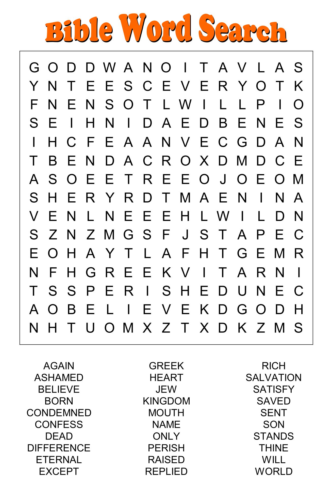 Free Print Bible Crossword Puzzle / 15 Fun Bible Crossword Puzzles