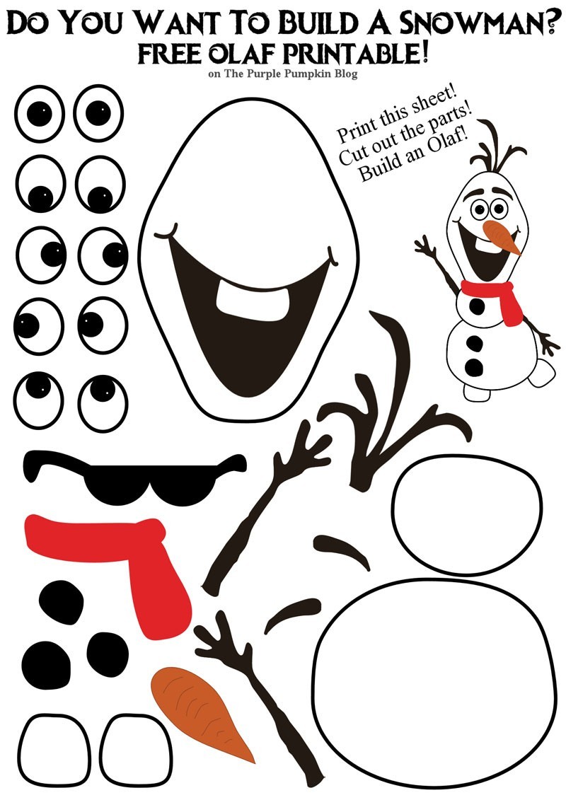 Olaf Cut Out Printable