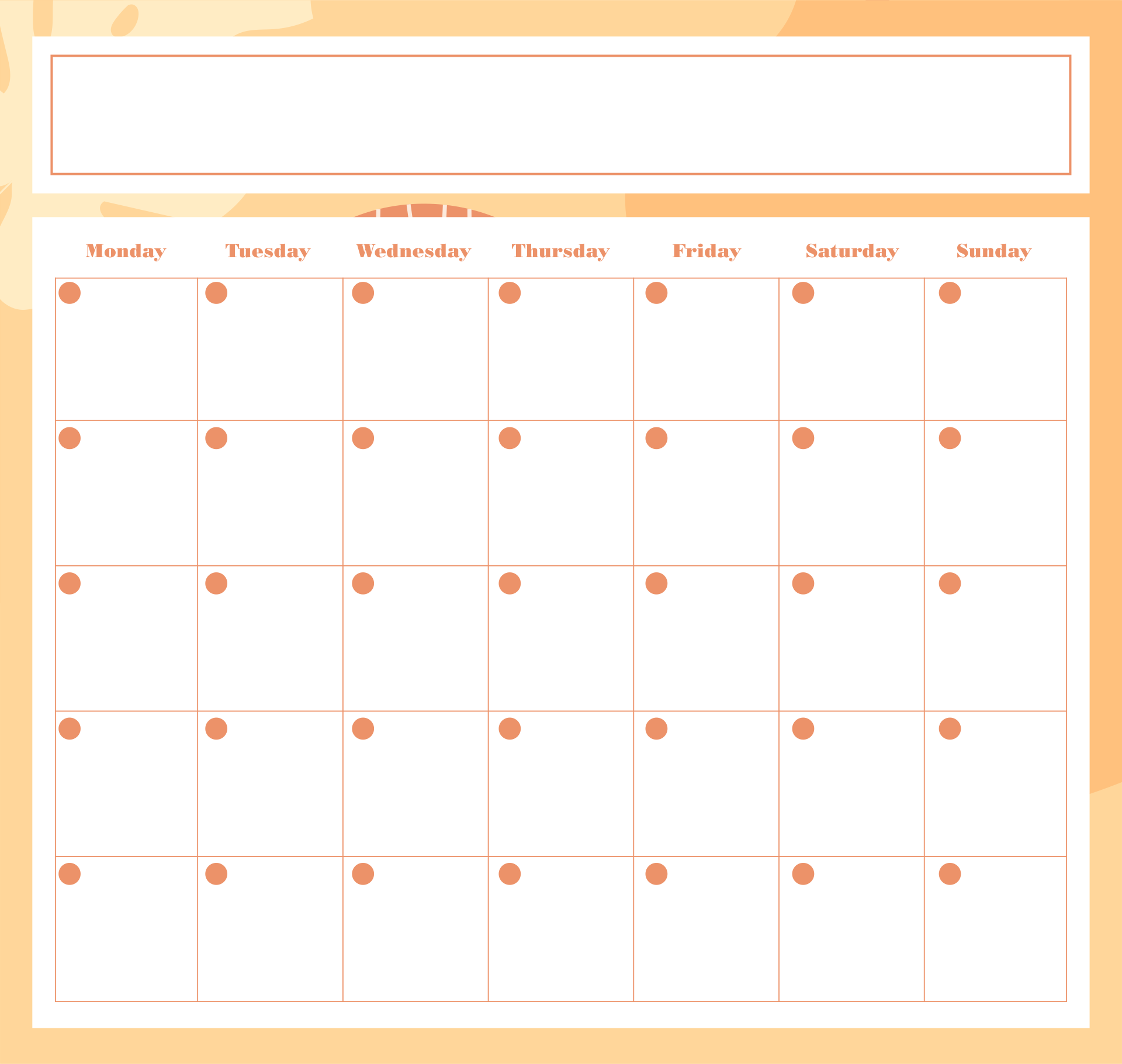 Printable Blank Monthly Calendar Page 2