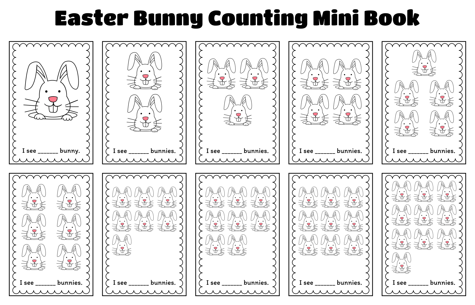 Preschool Easter Counting Printable Book