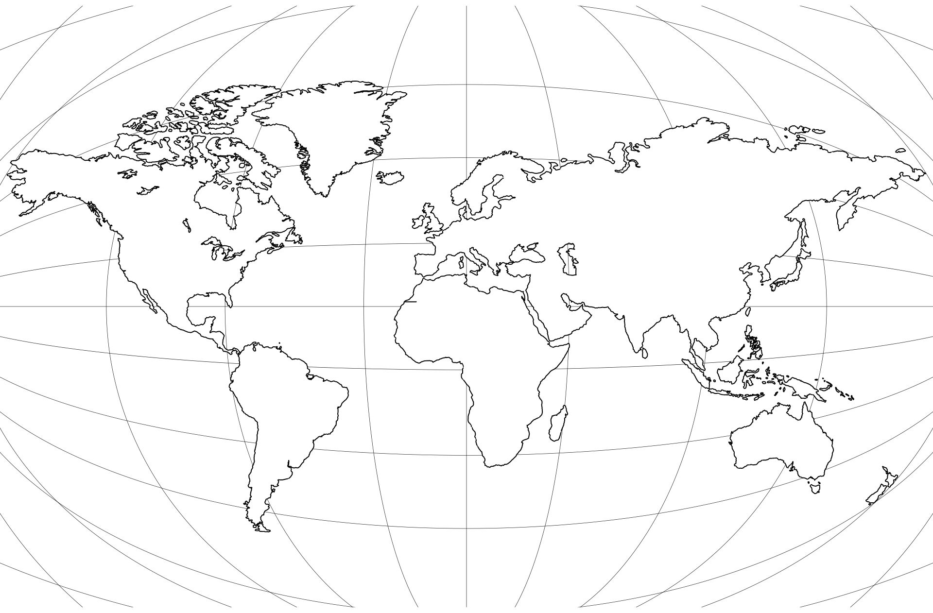 Black And White World Map Printable
