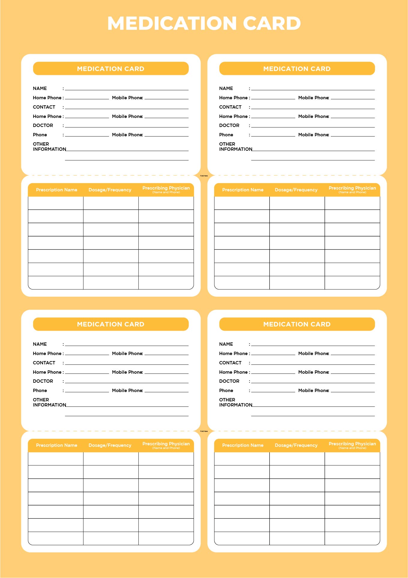 Free Printable Wallet Medication Card Printable Templates