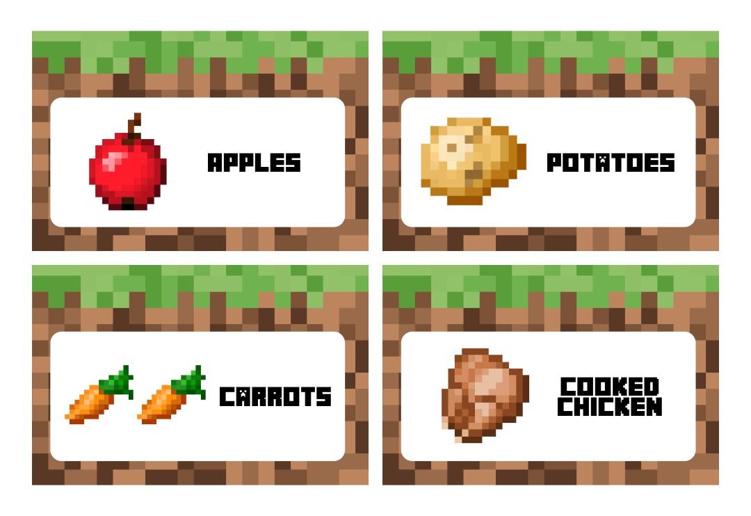 7 Best Images of Free Printable Minecraft Food Labels Fish - Minecraft ...