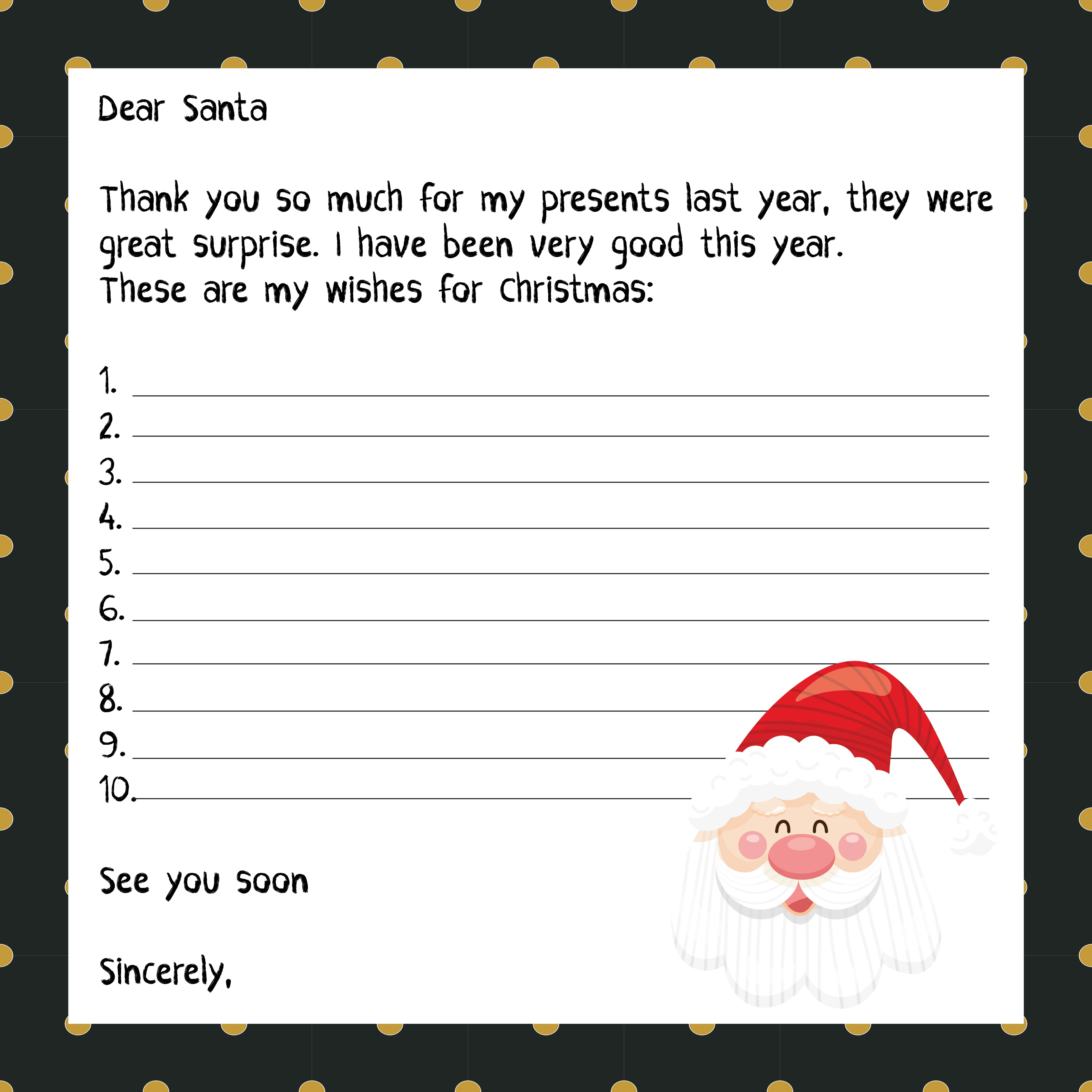 4 Best Santa Christmas Wish List Printable Printablee