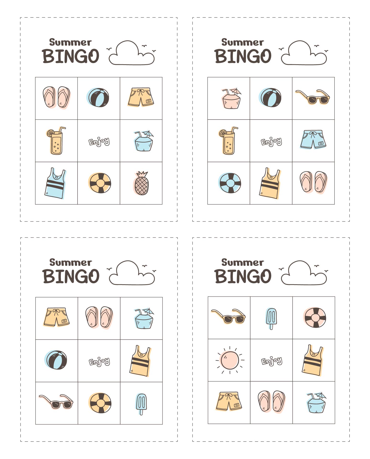 Printable Summer Bingo