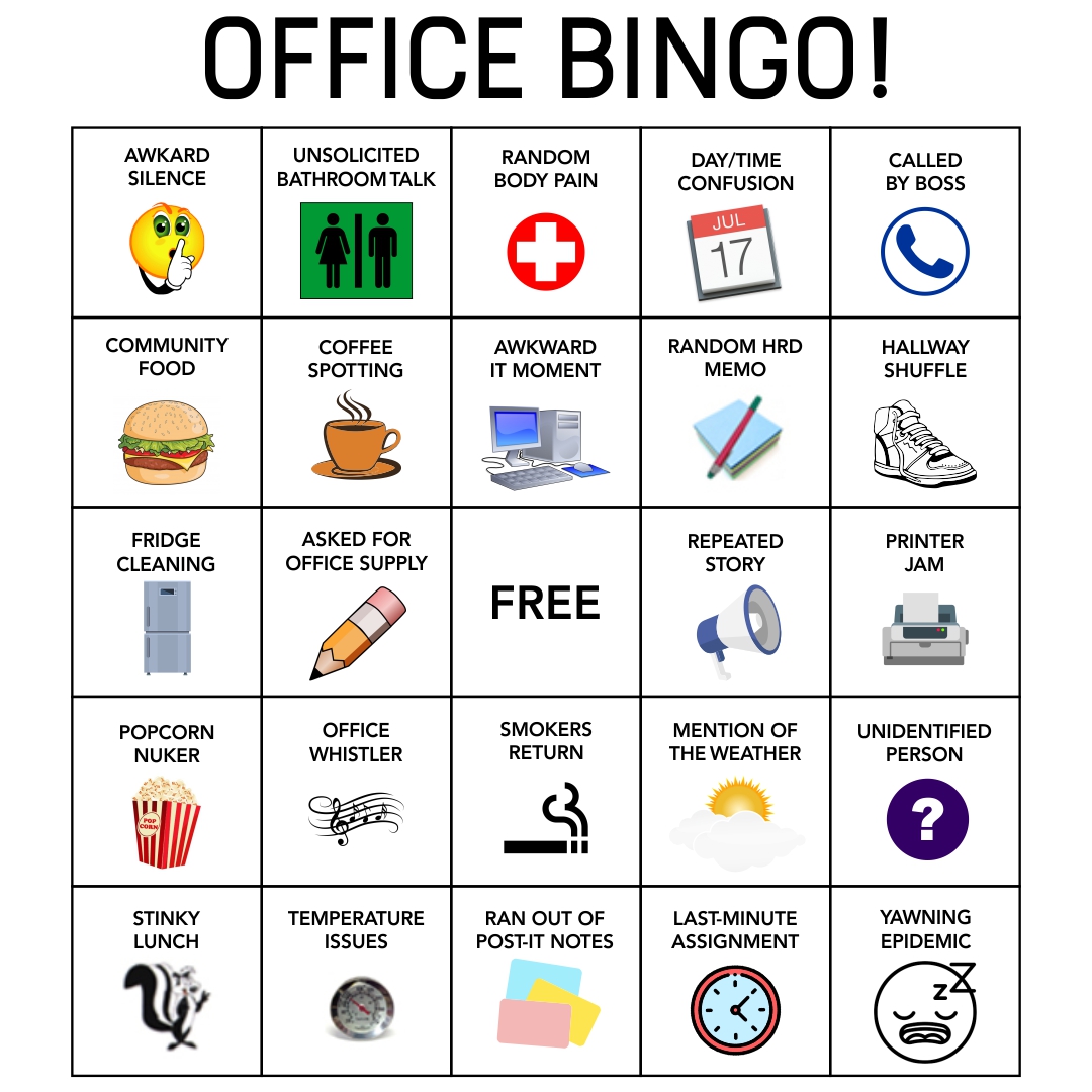 funny office bingo