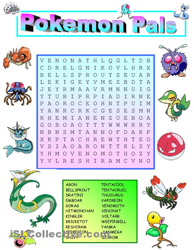 Pokemon Worksheets Printable