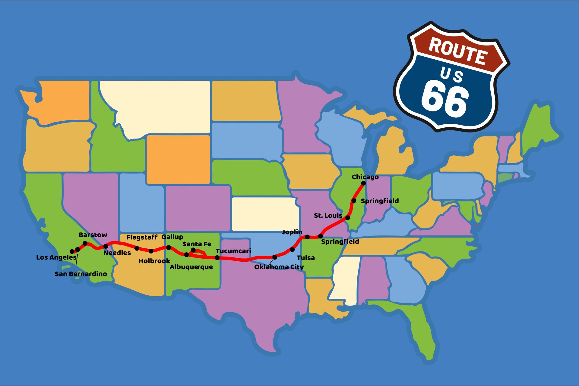 Route 66 Map Printable Route 66 Map Printable