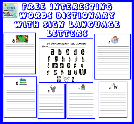 Printable Sign Language Word Dictionary