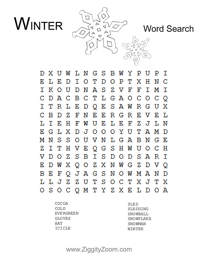 Printable Winter Word Searches