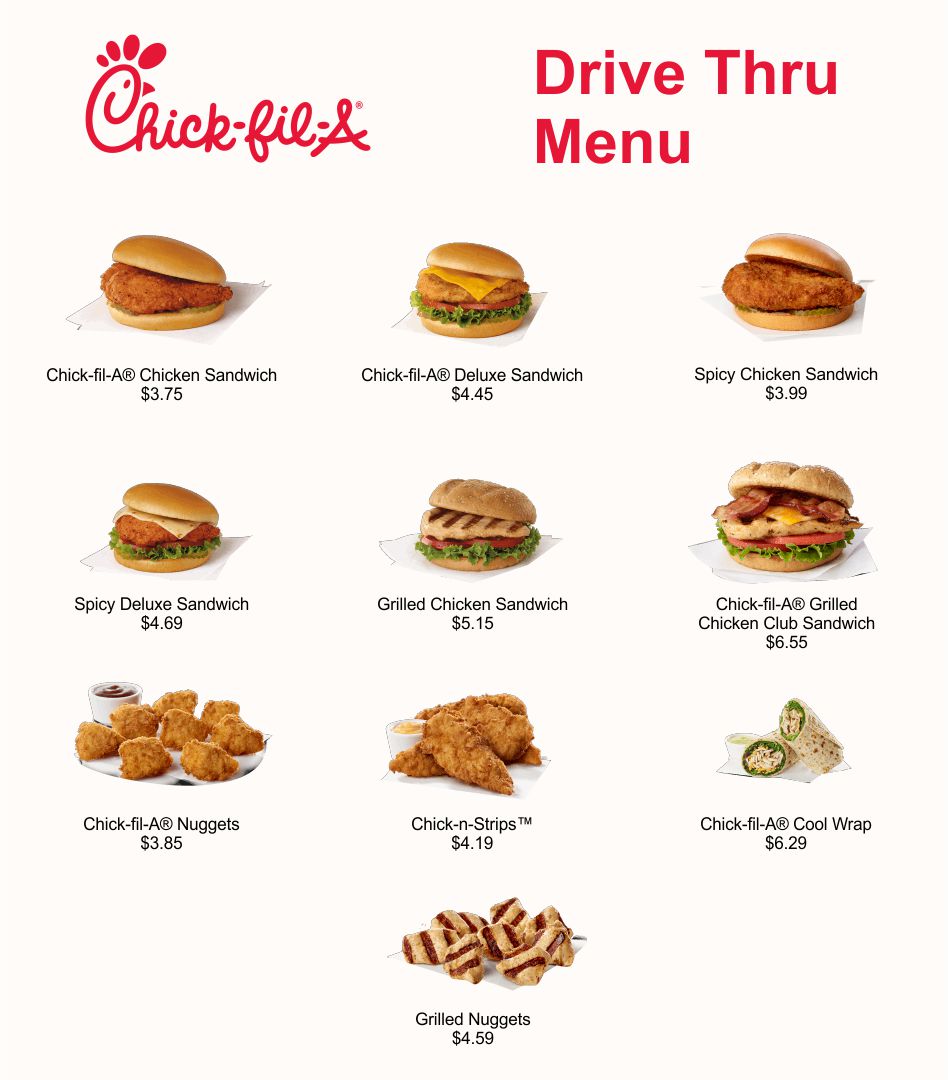 10 Best Printable Chick fil A Menu PDF For Free At Printablee