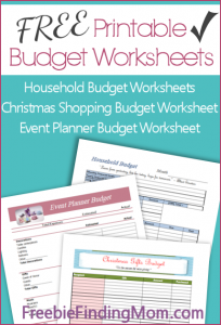 Printable Budget Worksheets