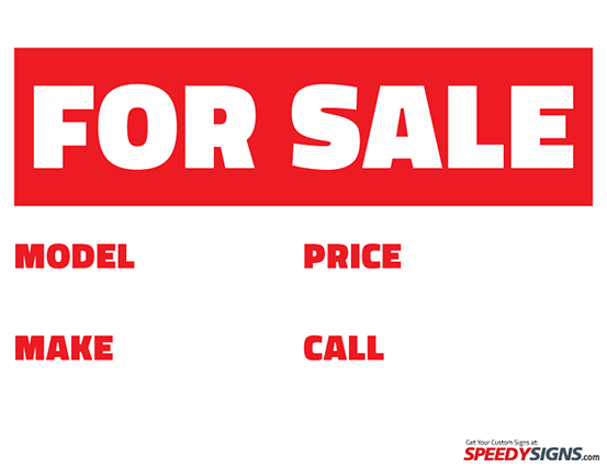 Printable for Sale Sign 8 X 11