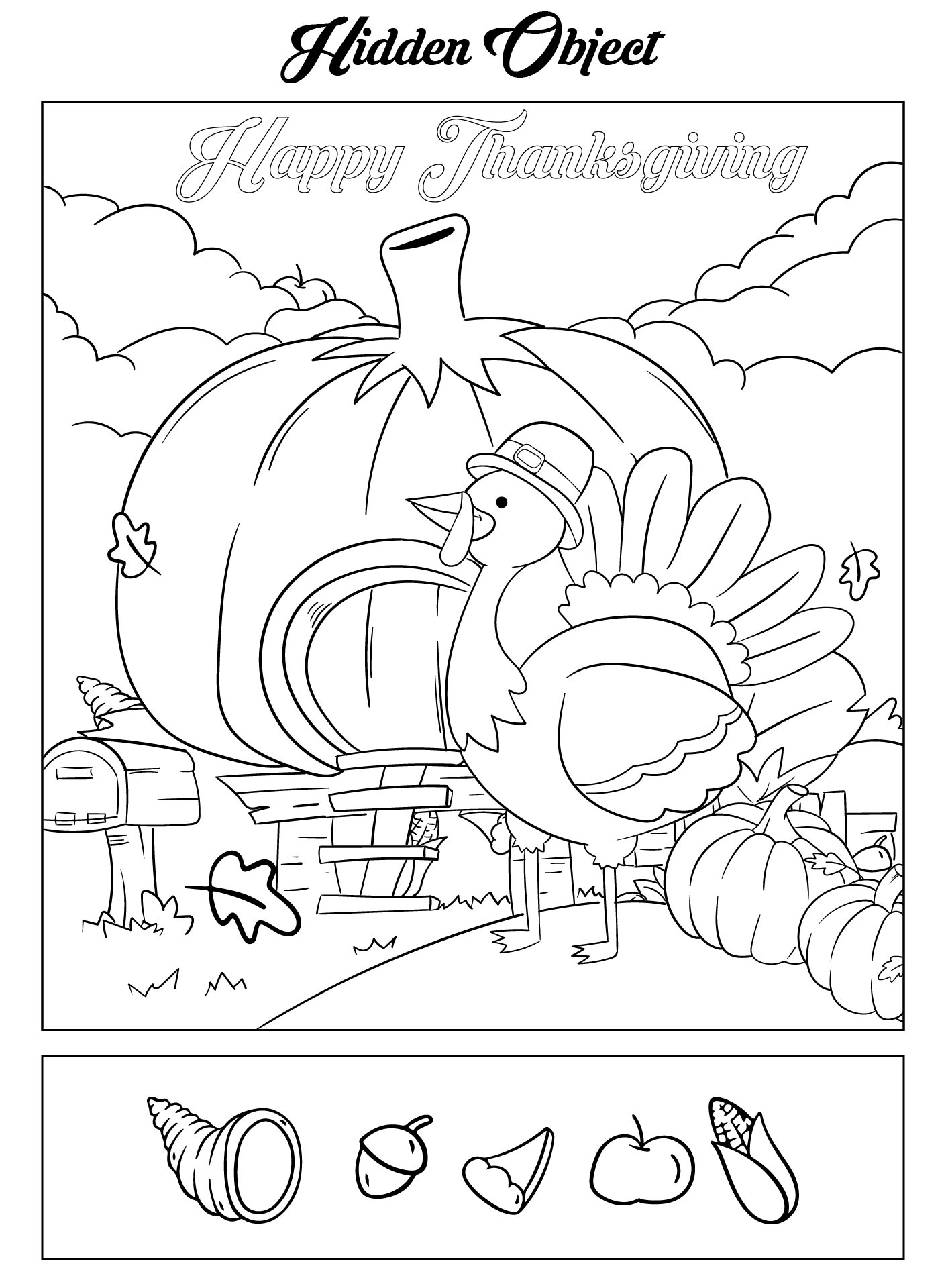 Thanksgiving  Printable Hidden Objects