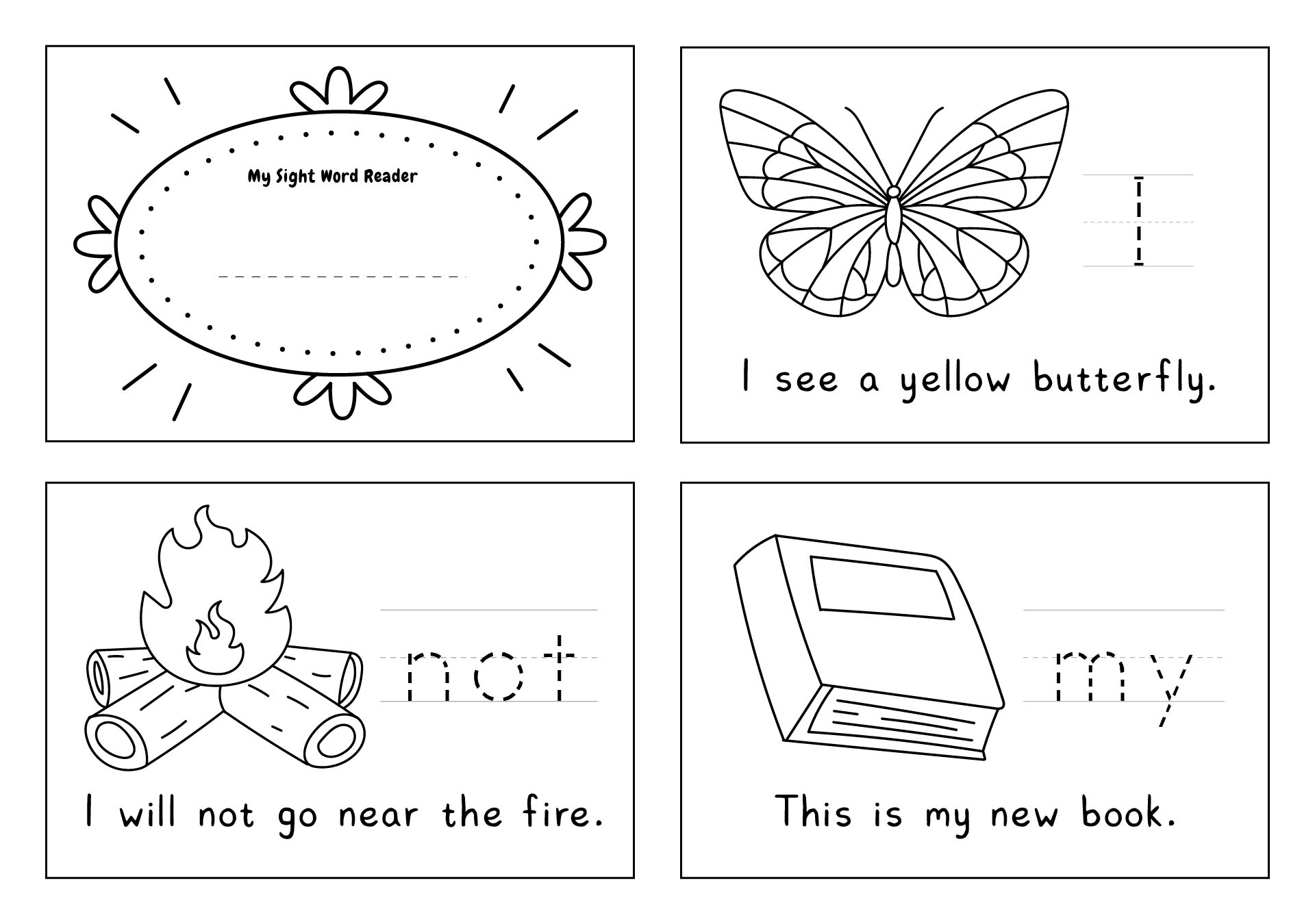 Printable Preschool Sight Word Books