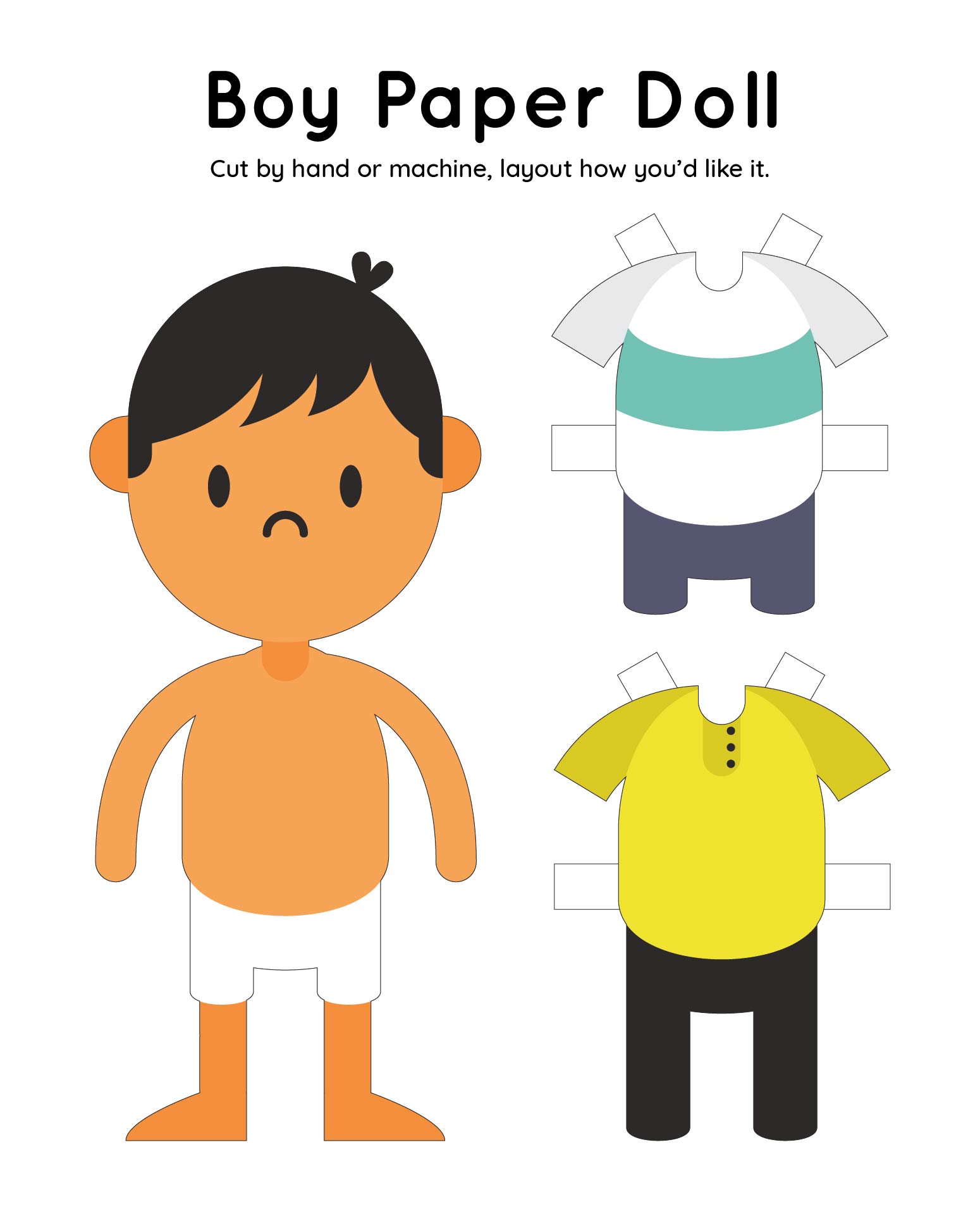 Printable Boy Paper Doll Template