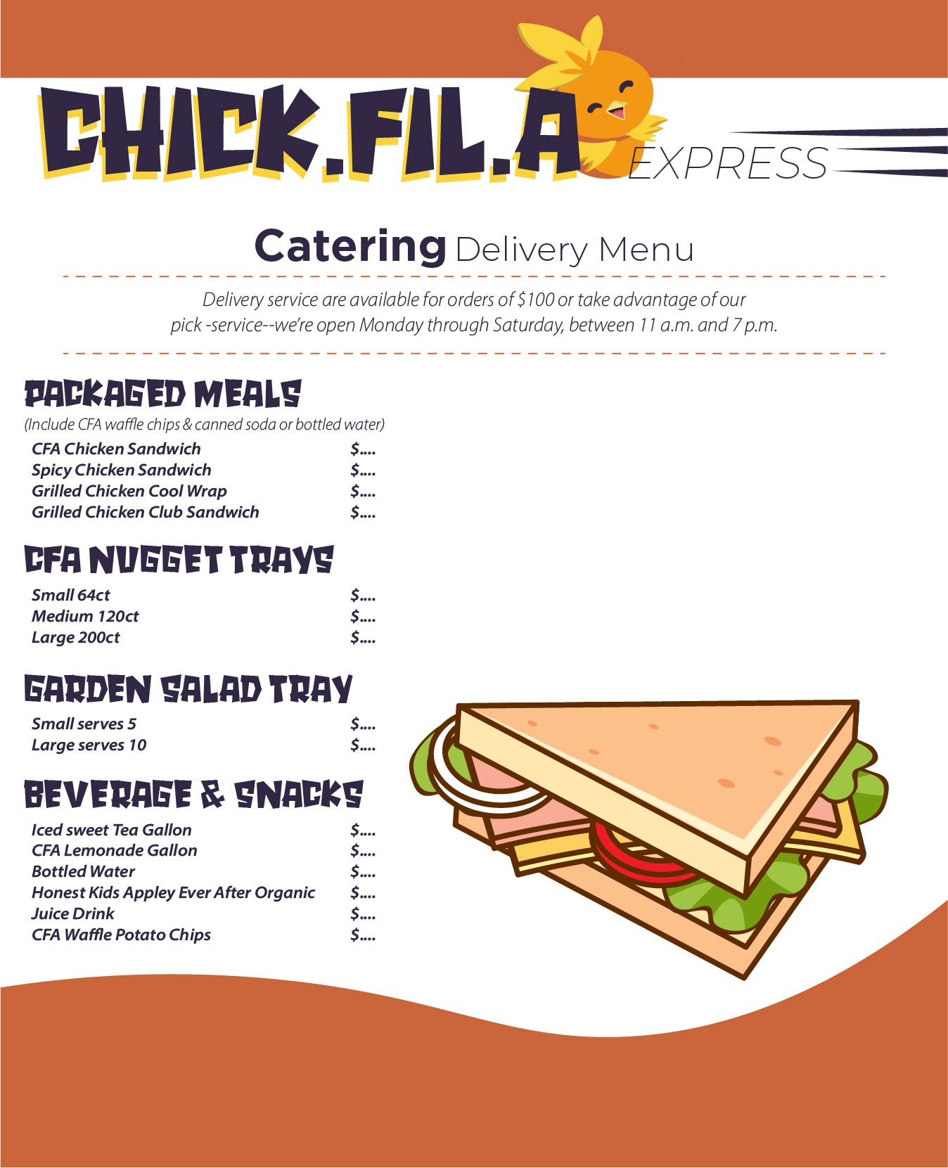 10 Best Printable Chick fil A Menu Printablee