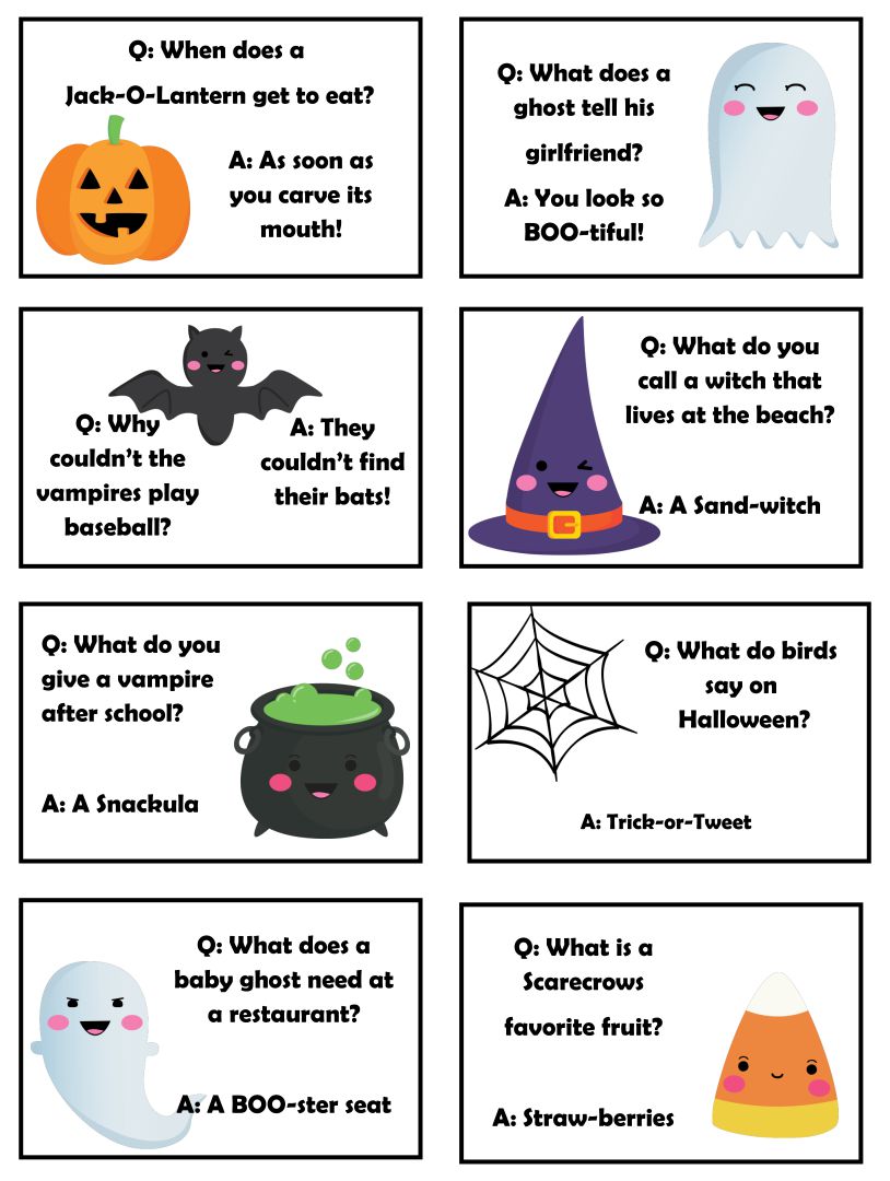 8 Best Images of Printable Halloween Bookmarks Jokes - Free Printable ...