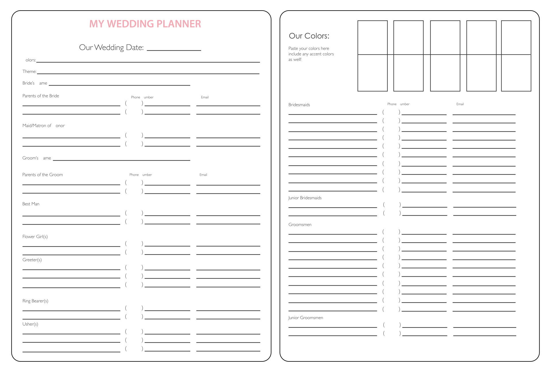 10 Best Wedding Planning Printables PDF For Free At Printablee