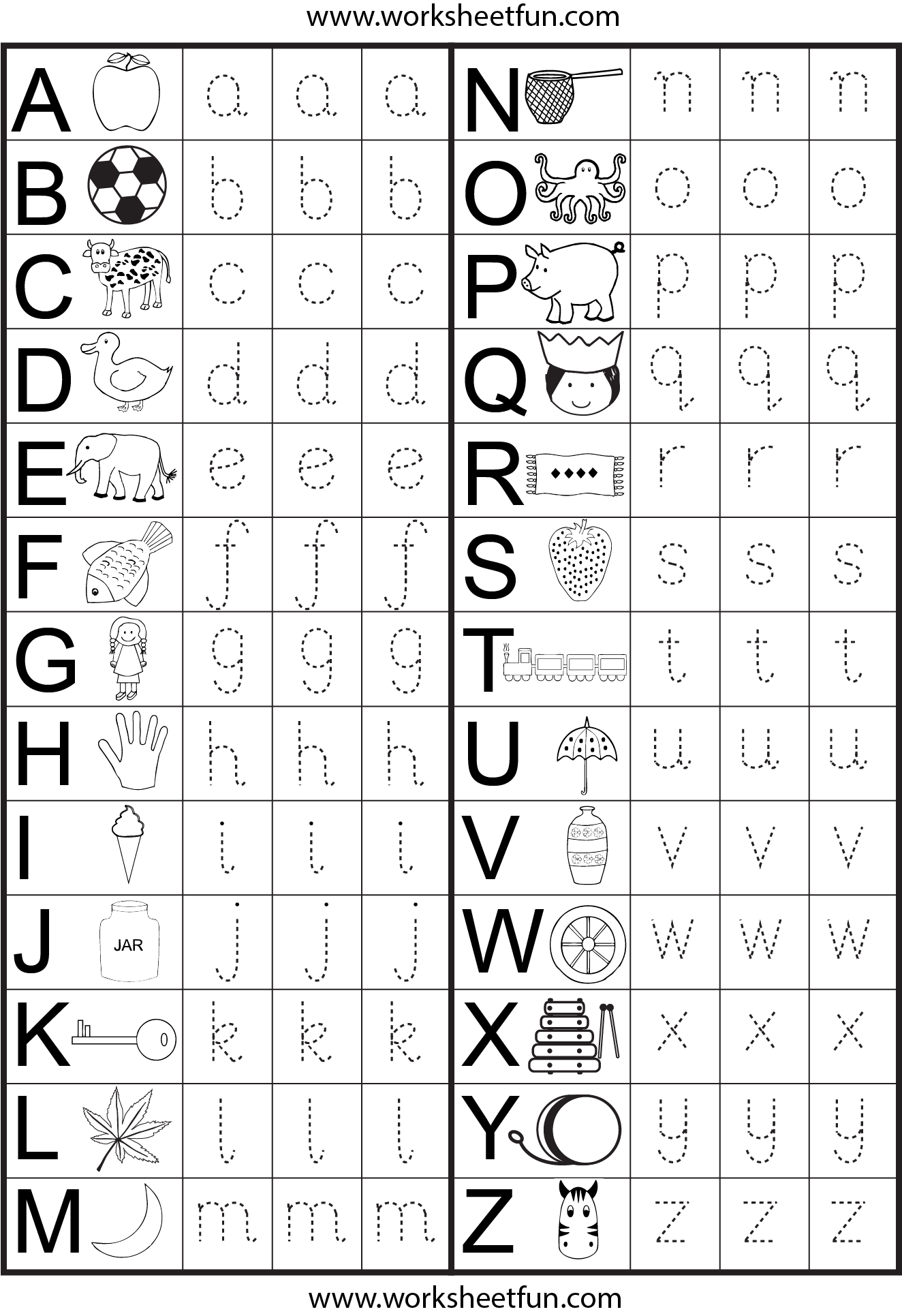 Alphabet Letter Tracing Worksheets