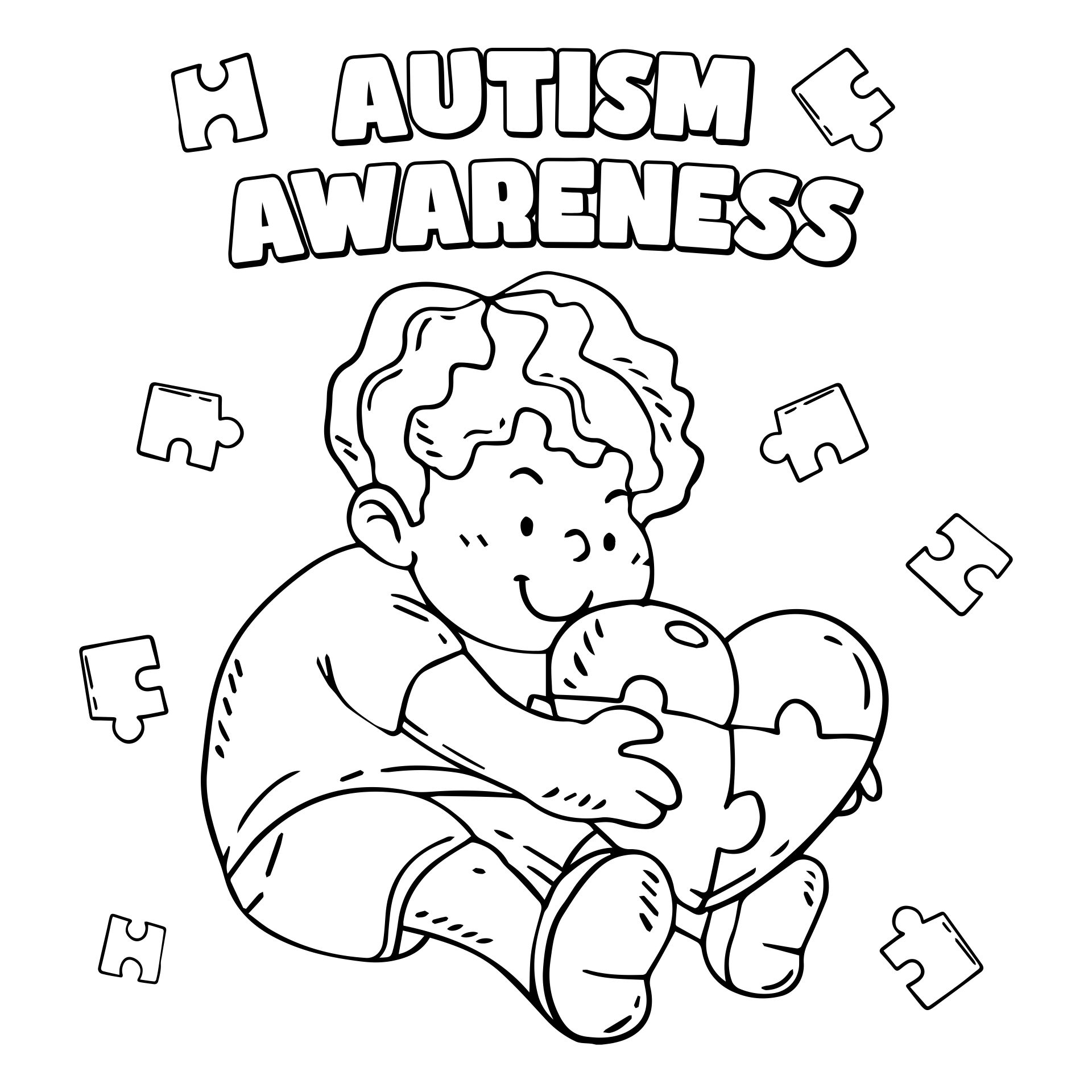 Autism Awareness Coloring Page Printable