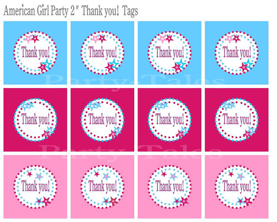 Printable Birthday Thank You Tags