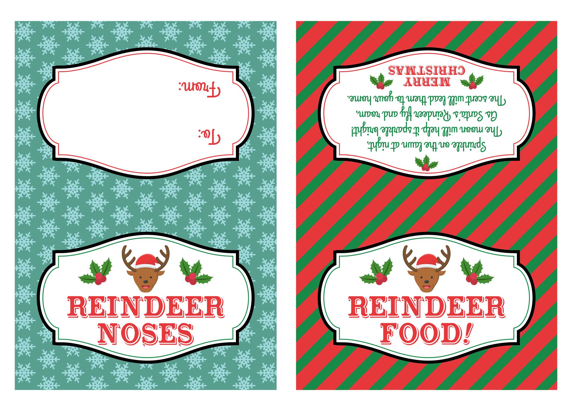 4 Best Reindeer Treat Bag Printable PDF For Free At Printablee