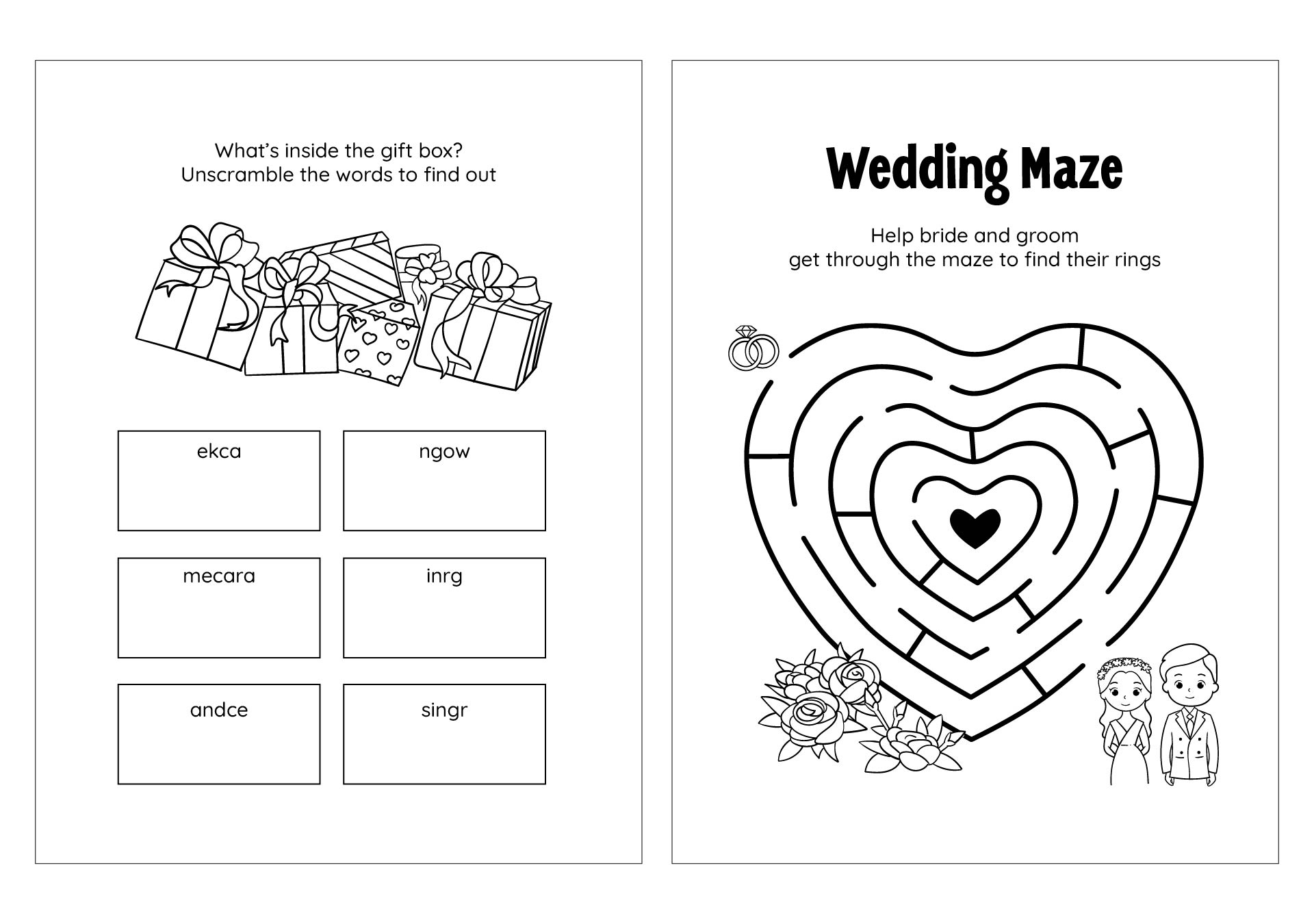 Kids Wedding Activity Book Printable