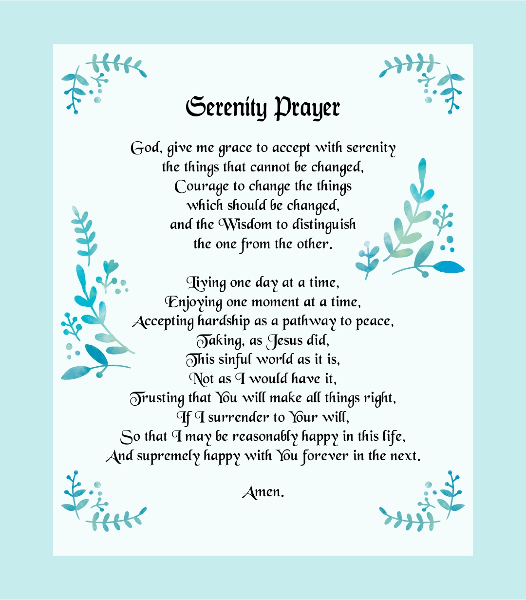 serenity prayer 4x6 printable