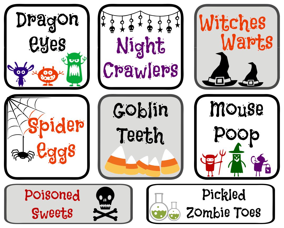 Halloween Food Labels Free 15 Free PDF Printables Printablee