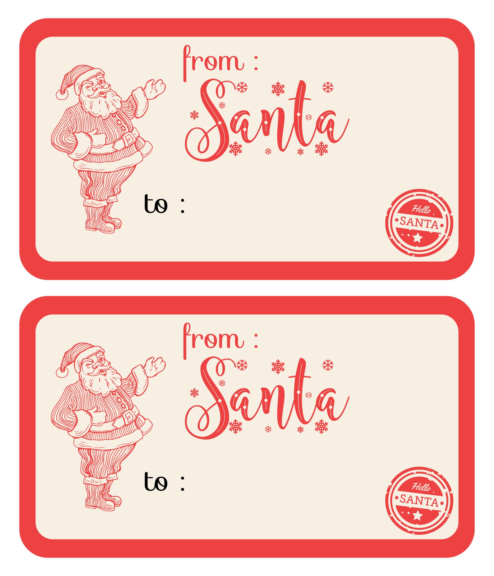 Personalized Christmas Tags  Printable