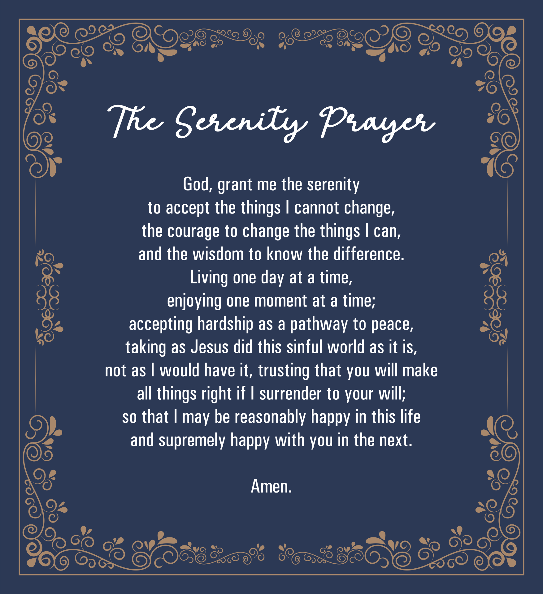 10 Best The Serenity Prayer Printable Version Printablee