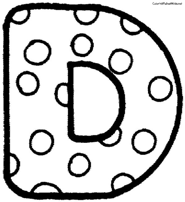 Bubble Letter D Coloring Pages