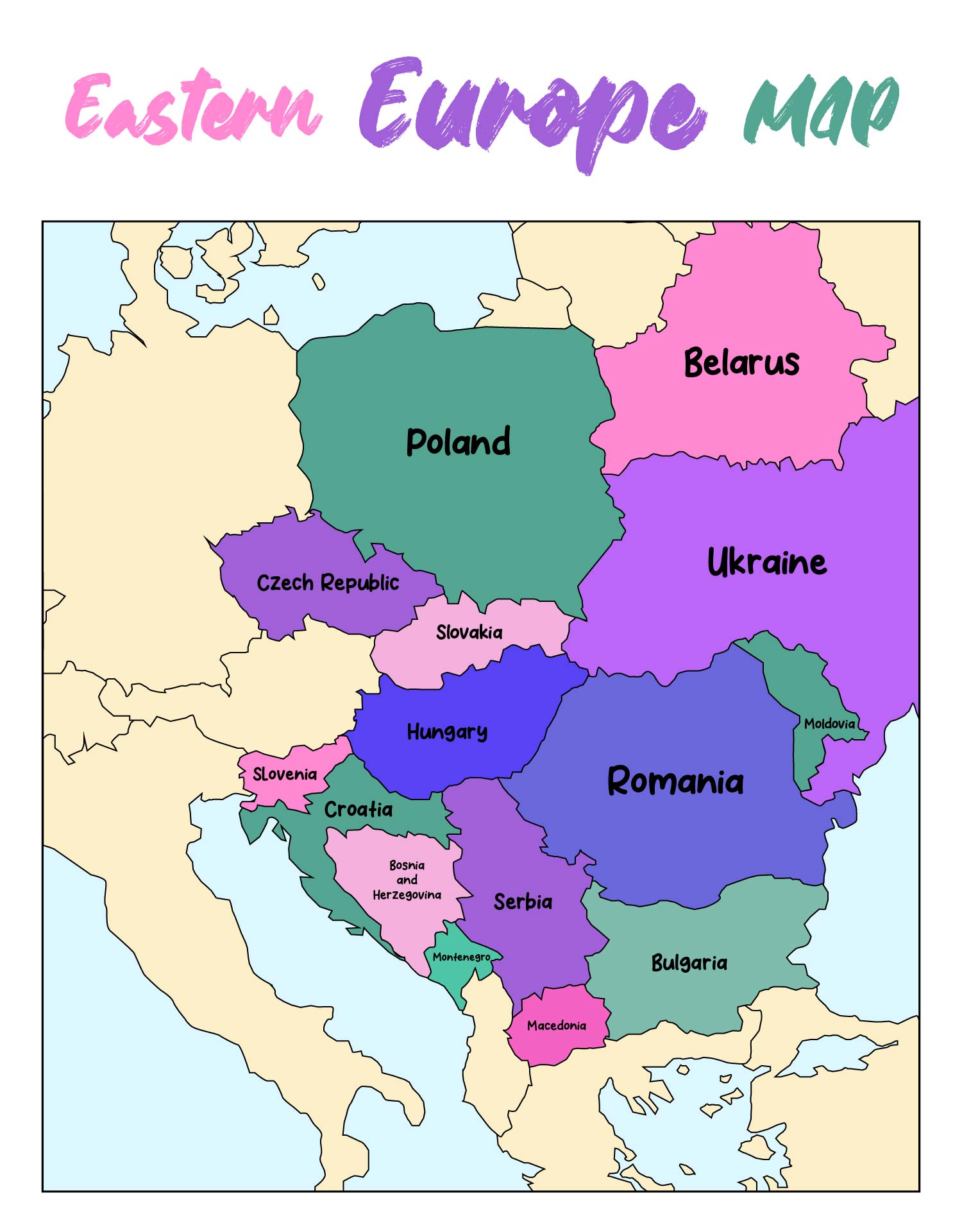 Printable Maps Of Eastern Europe