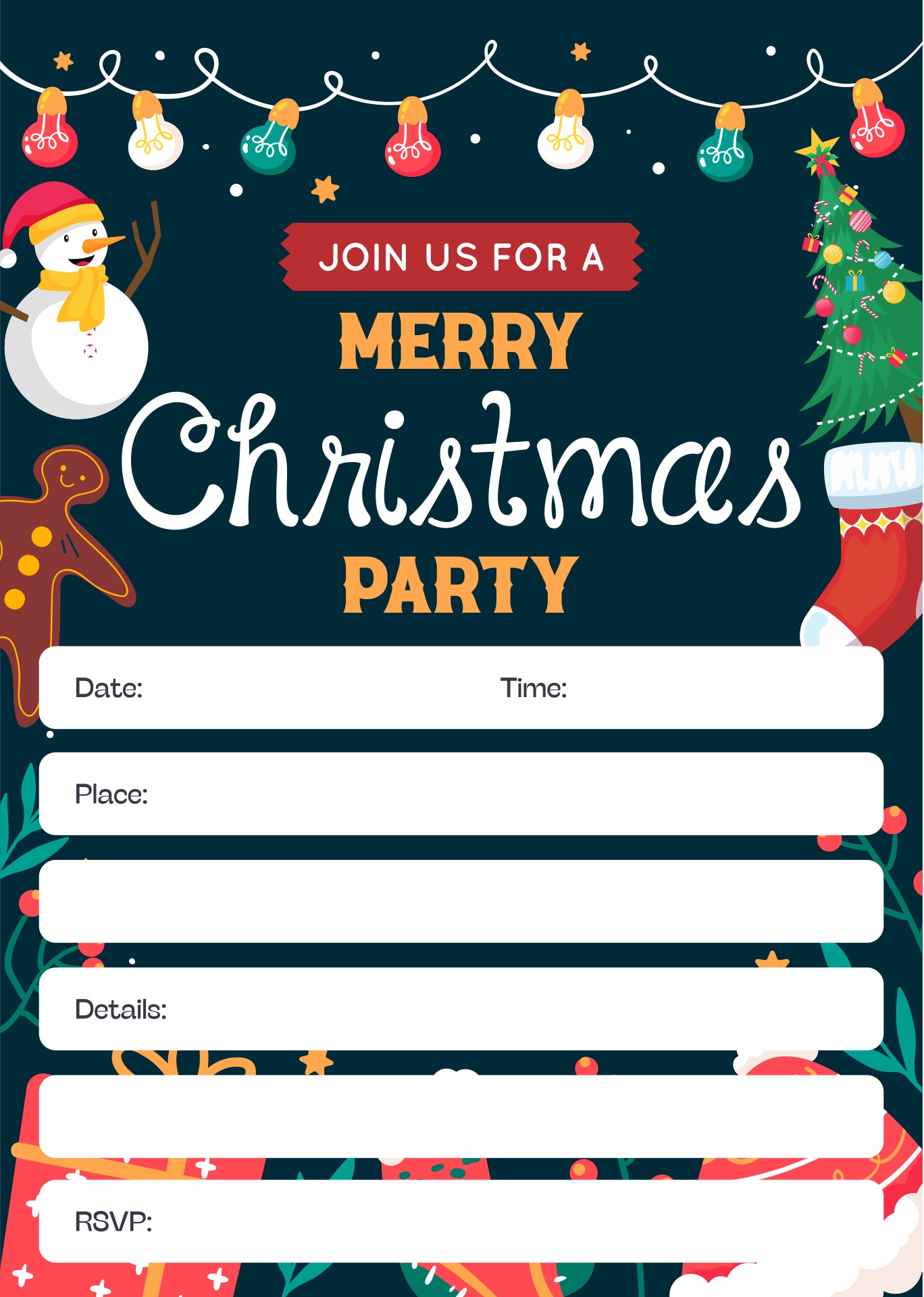 7 Best Images of Free Printable Christmas Invitation Templates - Free ...