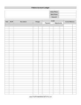 Printable Ledger Sheets