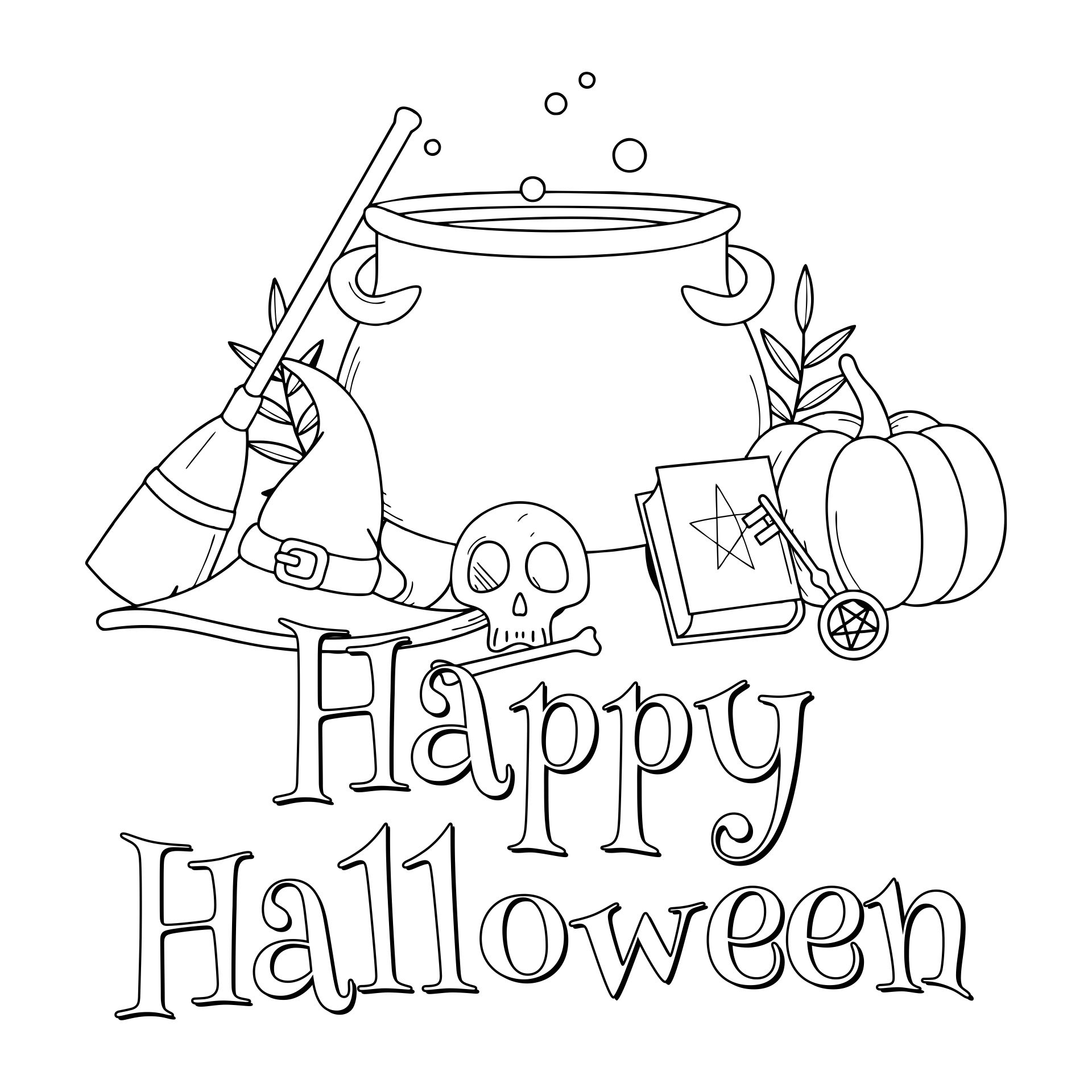 Happy Halloween Printable Coloring Pages