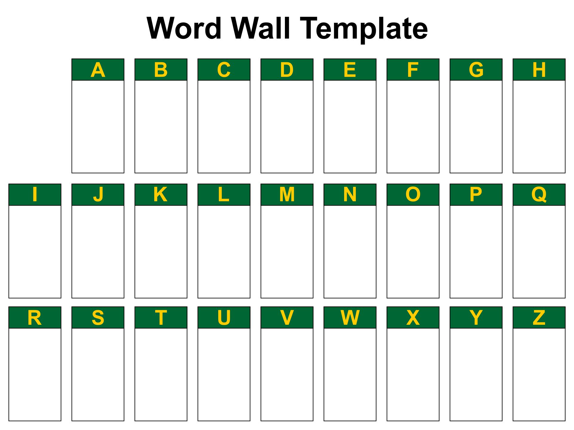 Personal Word Wall Printables
